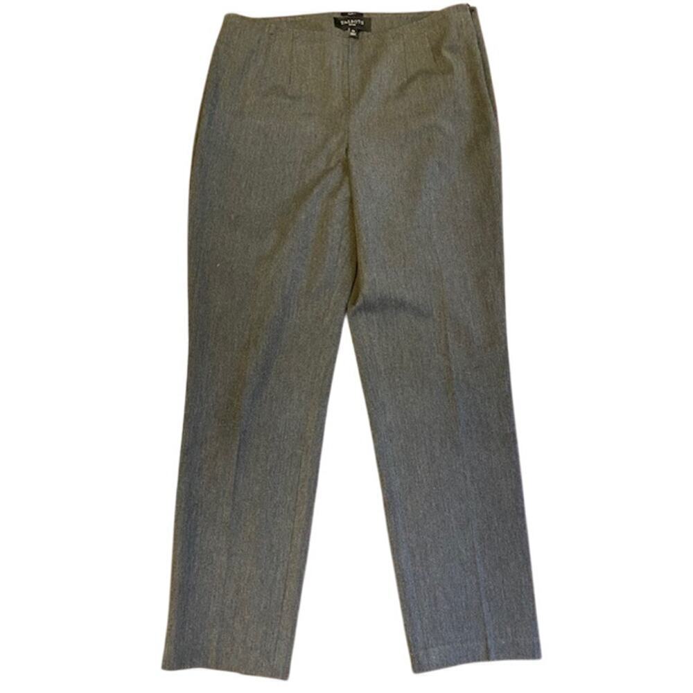 Talbots side zip darted flat front size 4 Petite‎ curvy fit pant Gray Excellent